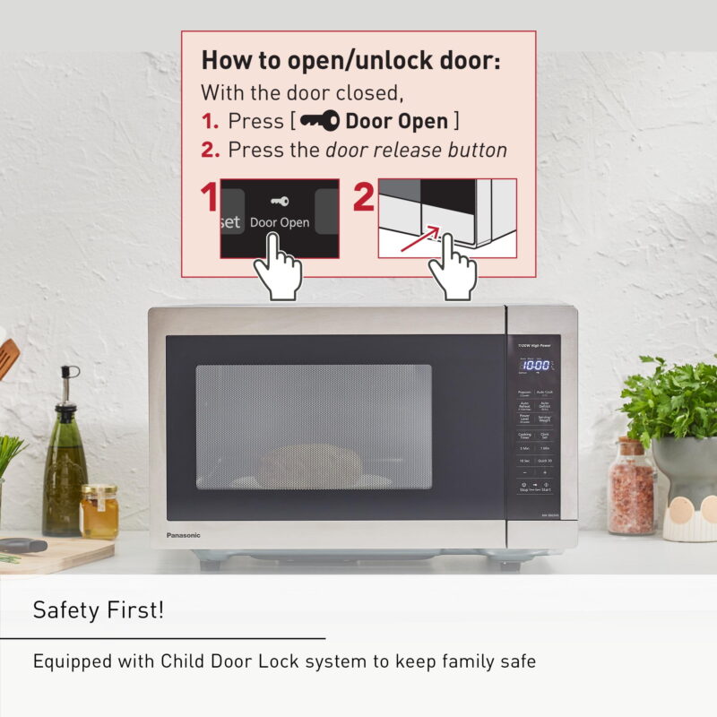 Panasonic 1.3 cu ft Countertop Microwave Oven in Glass Door - Image 7