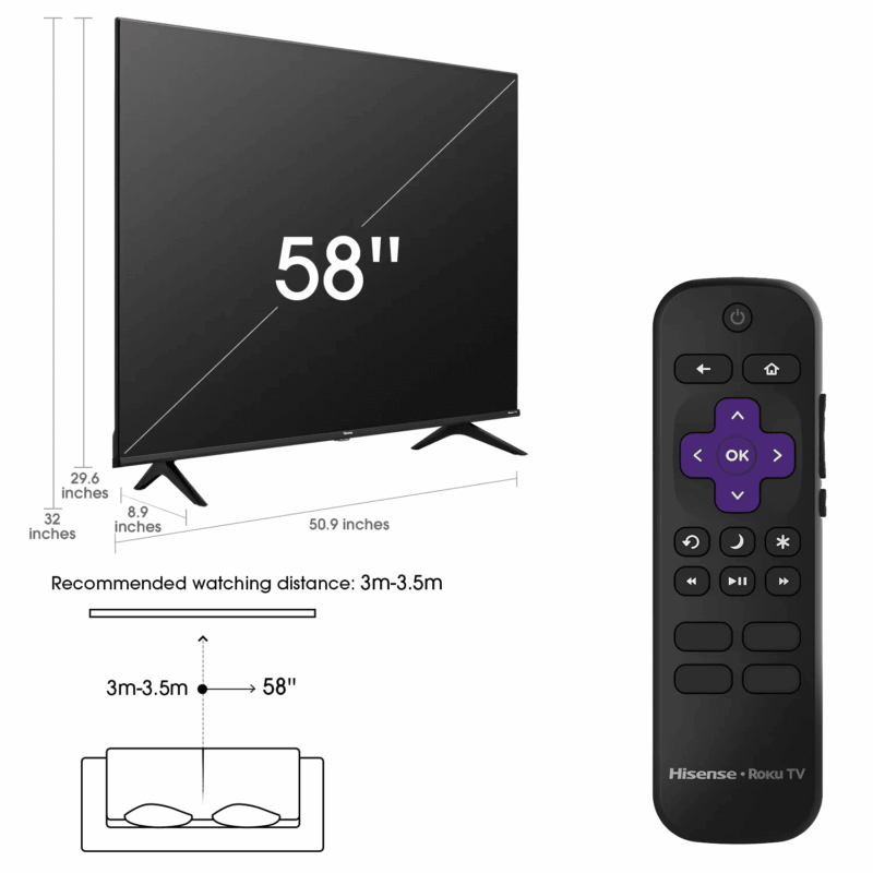 Hisense 58" Class 4K UHD LED LCD Roku Smart TV HDR R6 Series 58R6E3 - Image 2