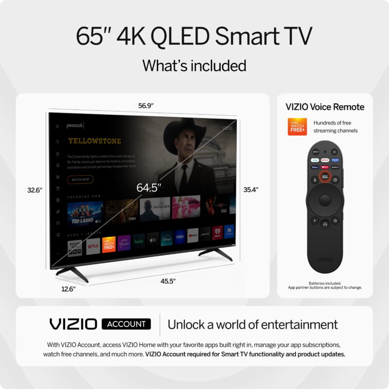 VIZIO 65" Class Quantum 4K QLED HDR Smart TV (NEW) M65Q6-L4 - Image 3