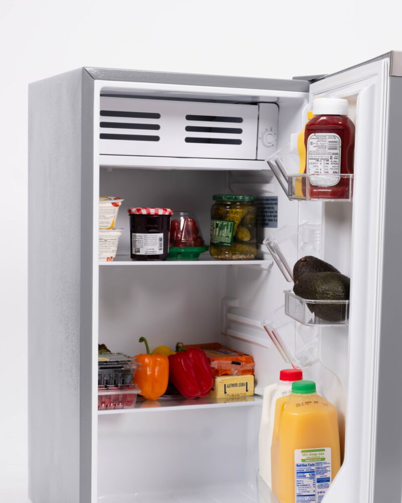 Frigidaire Compact Fridge with Chiller, 3.2 cu ft, Mini Fridge for Office, Bedroom, Dorm Room or Cabin – W:17.83" x L: 16.97" X H:33.27" (PEWTER) - Image 5