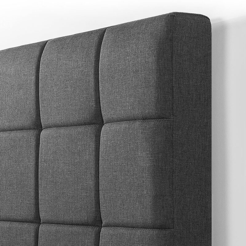 Zinus Lottie 43" Upholstered Platform Bed Frame Grey, Adult, Queen - Image 6