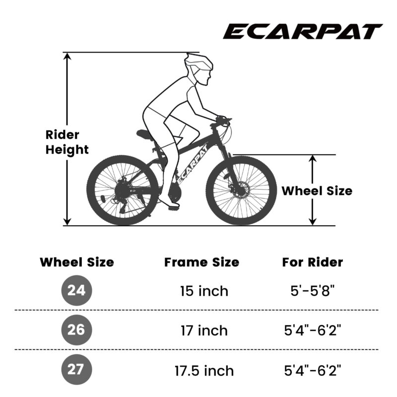 Aukfa 24"Mountain Bike for Mens Women, 21-Speed Full Suspension, Front Fork+Shock Absorber, Black - Image 5