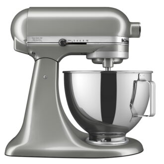 KitchenAid Deluxe Series 4.5 Quart Tilt-Head Stand Mixer with Stainless Bowl, Contour Silver, KSM97CU