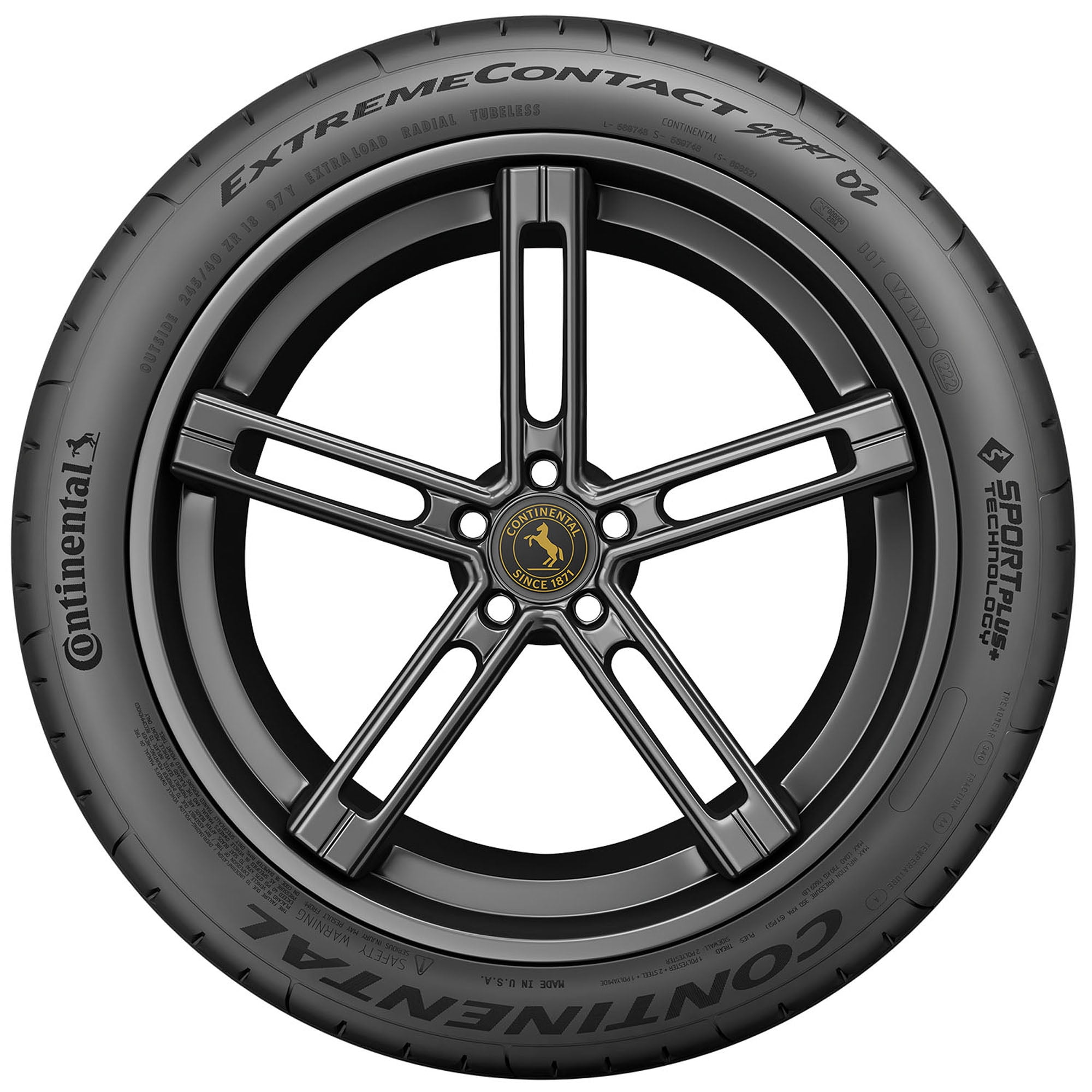 Continental ExtremeContact Sport 02 Summer 225/40ZR18 92Y XL Passenger Tire - Image 5